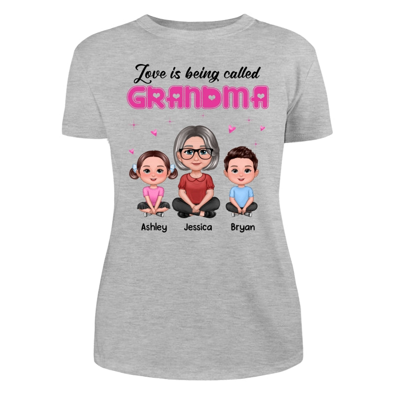 Pretty Doll Grandma Grandkids Love Is Being Called Pink Personalized Shirt