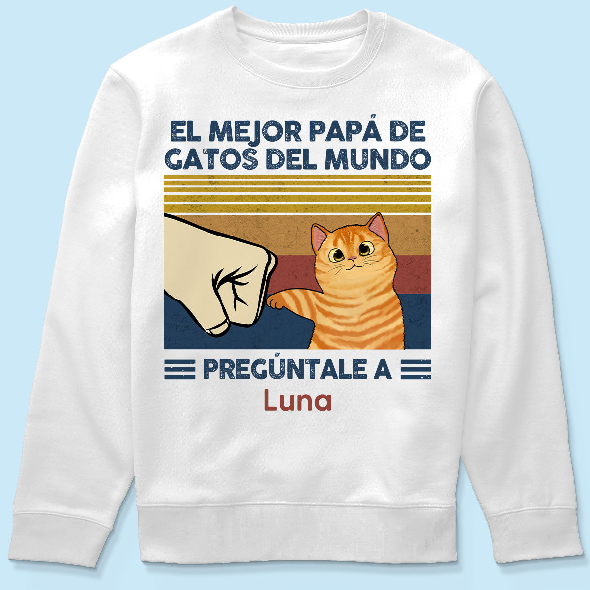 Regalo perfecto para paps de gatos – Camiseta personalizada con choque de puos con tu gato