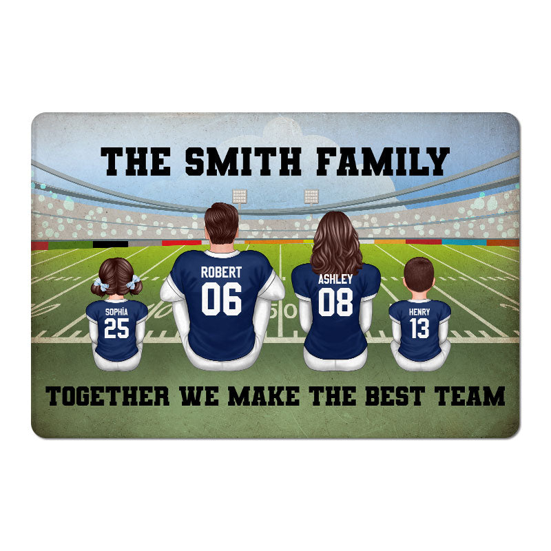 American Football Team Family Personalized Doormat