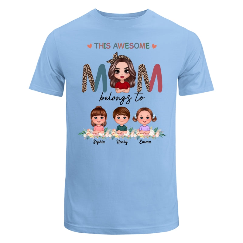 Awesome Mom Belongs To Doll Kids Half Leopard Colorful Personalized Shirt