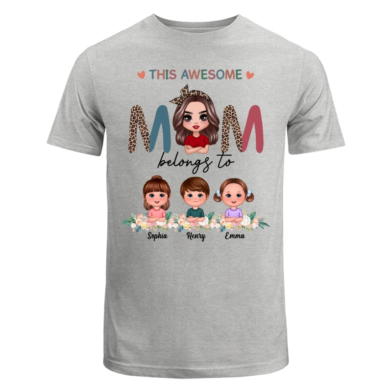 Awesome Mom Belongs To Doll Kids Half Leopard Colorful Personalized Shirt