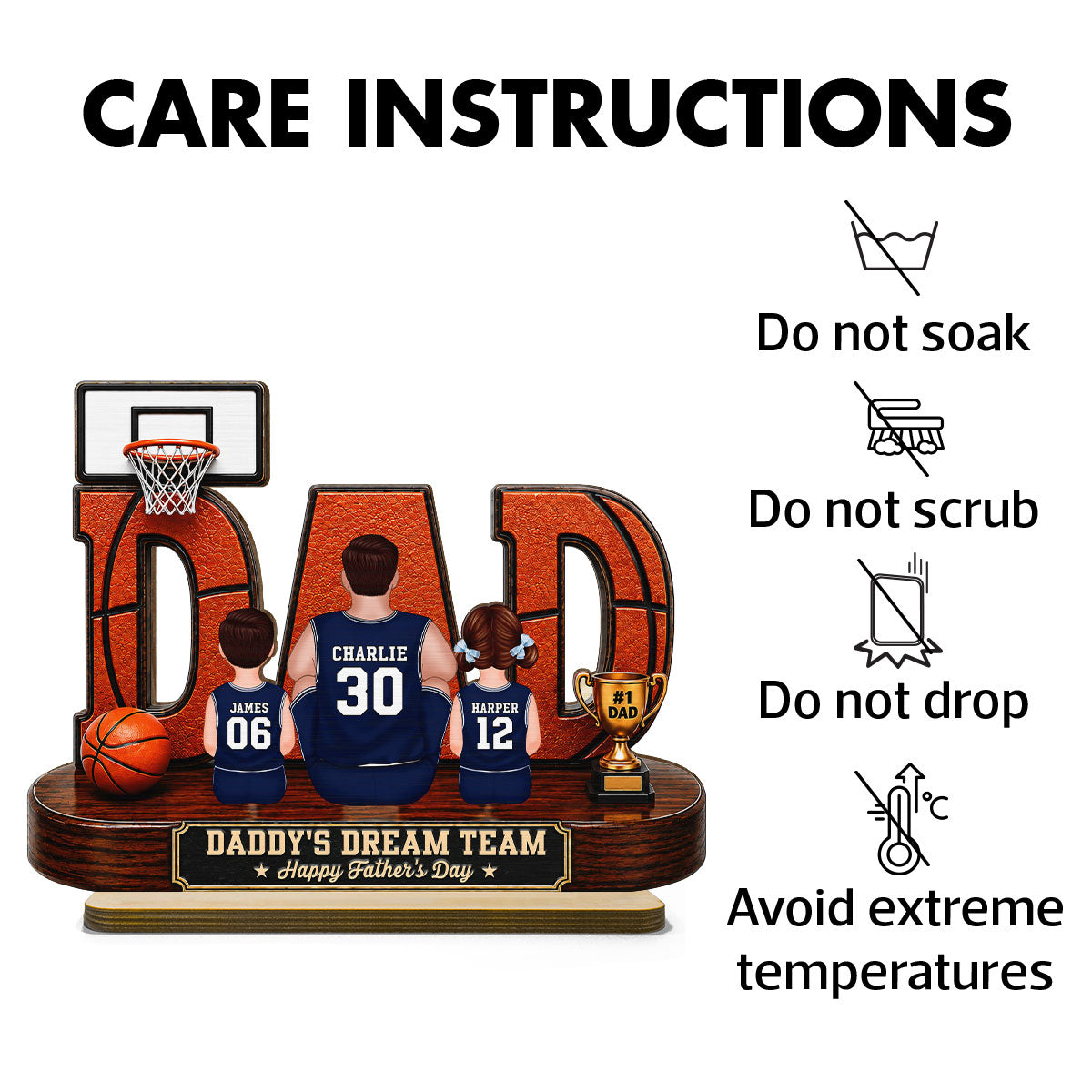 [UP TO 38% OFF] Basketball Dad Legend Daddy's Dream Team - Personalized 2-Layered Wooden Plaque - Unique  Gift For Dad, Husband, Basketball Fans