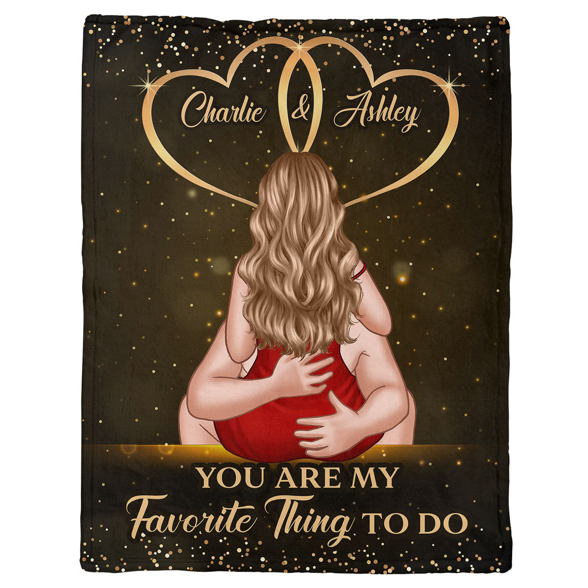 Couple Kiss Passionate Love Gift For Him For Her Personalized Fleece Blanket