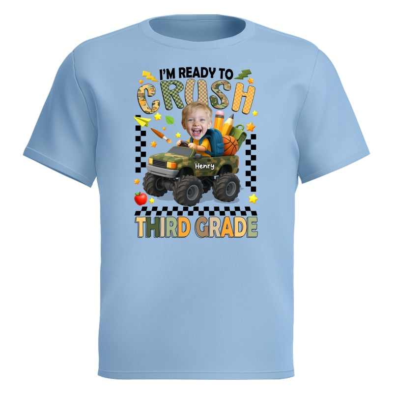I'm Ready to Crush School Personalized Youth Shirt, Back to School from Pre-K to Fourth Grade for Boys