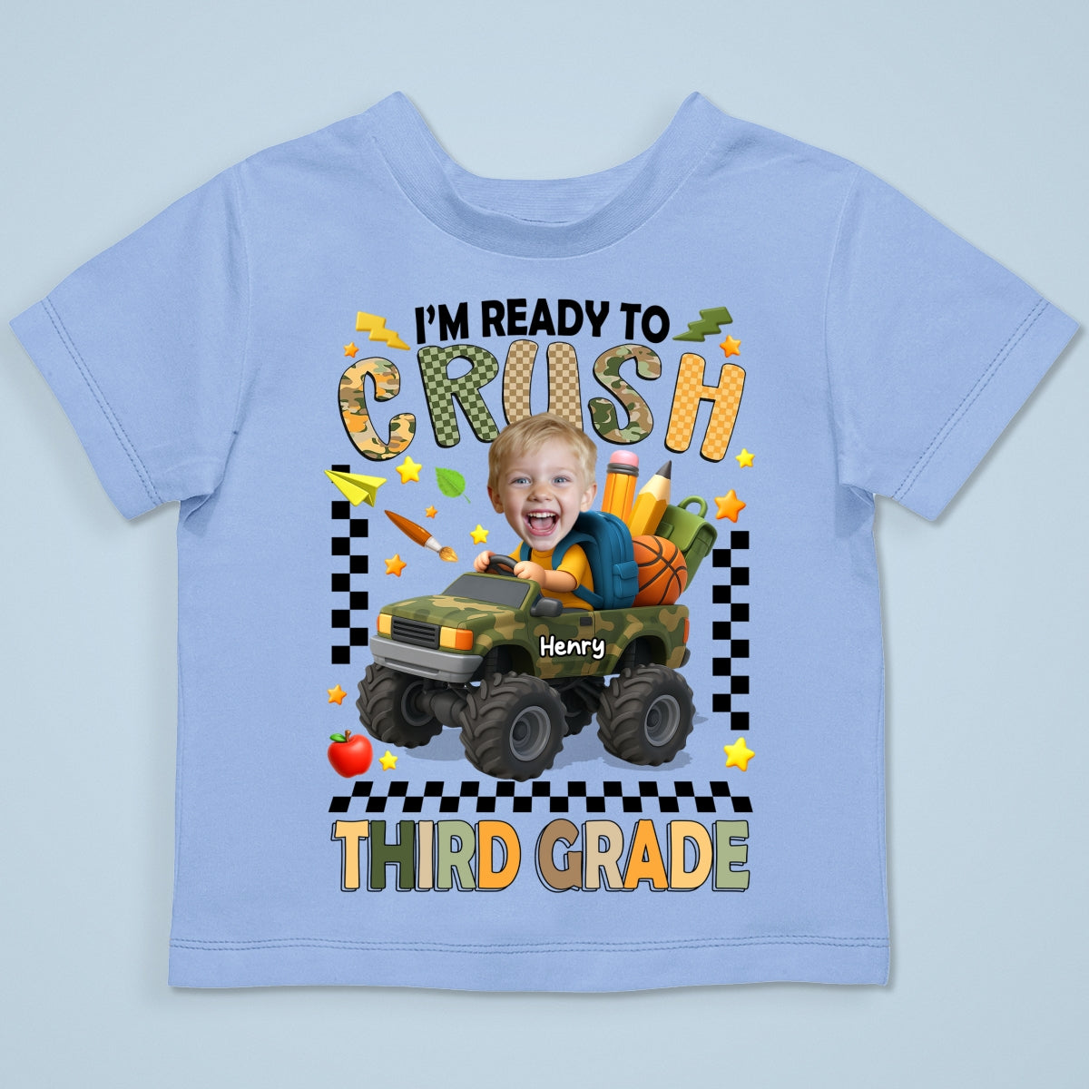 I'm Ready to Crush School Personalized Youth Shirt, Back to School from Pre-K to Fourth Grade for Boys