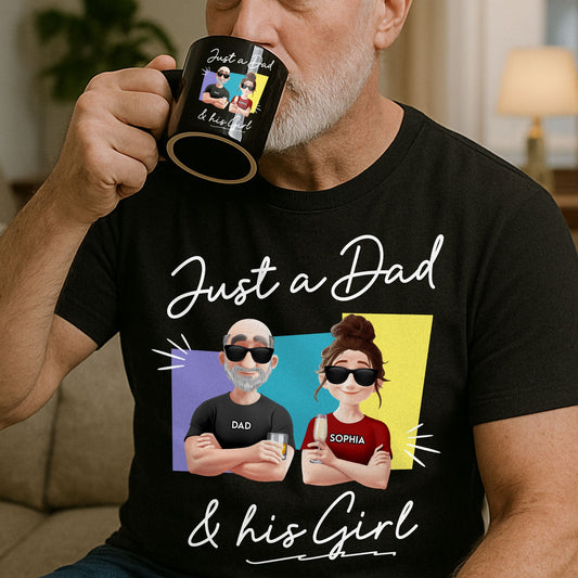 Father's Day Gifts, Just A Dad And His Girl - Custom Father's Day Gift Set