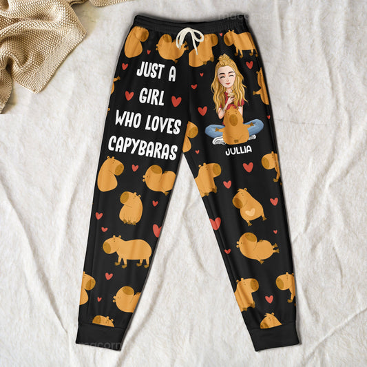 Just A Girl Who Loves Capybaras - Personalized Sweatpants