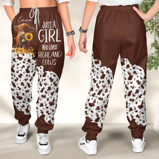Just A Girl Who Loves Highland Cows - Personalized Sweatpants