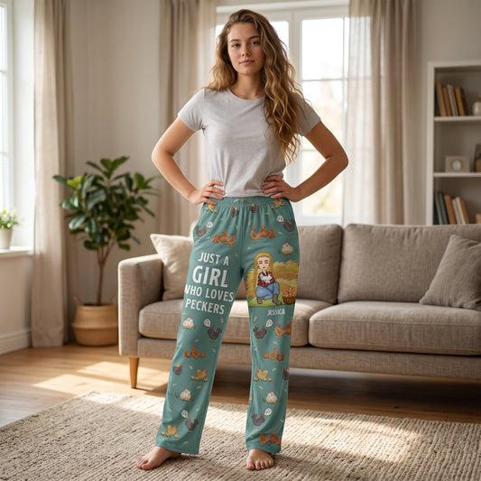 Just A Girl Who Loves Peckers - Personalized Lounge Pants
