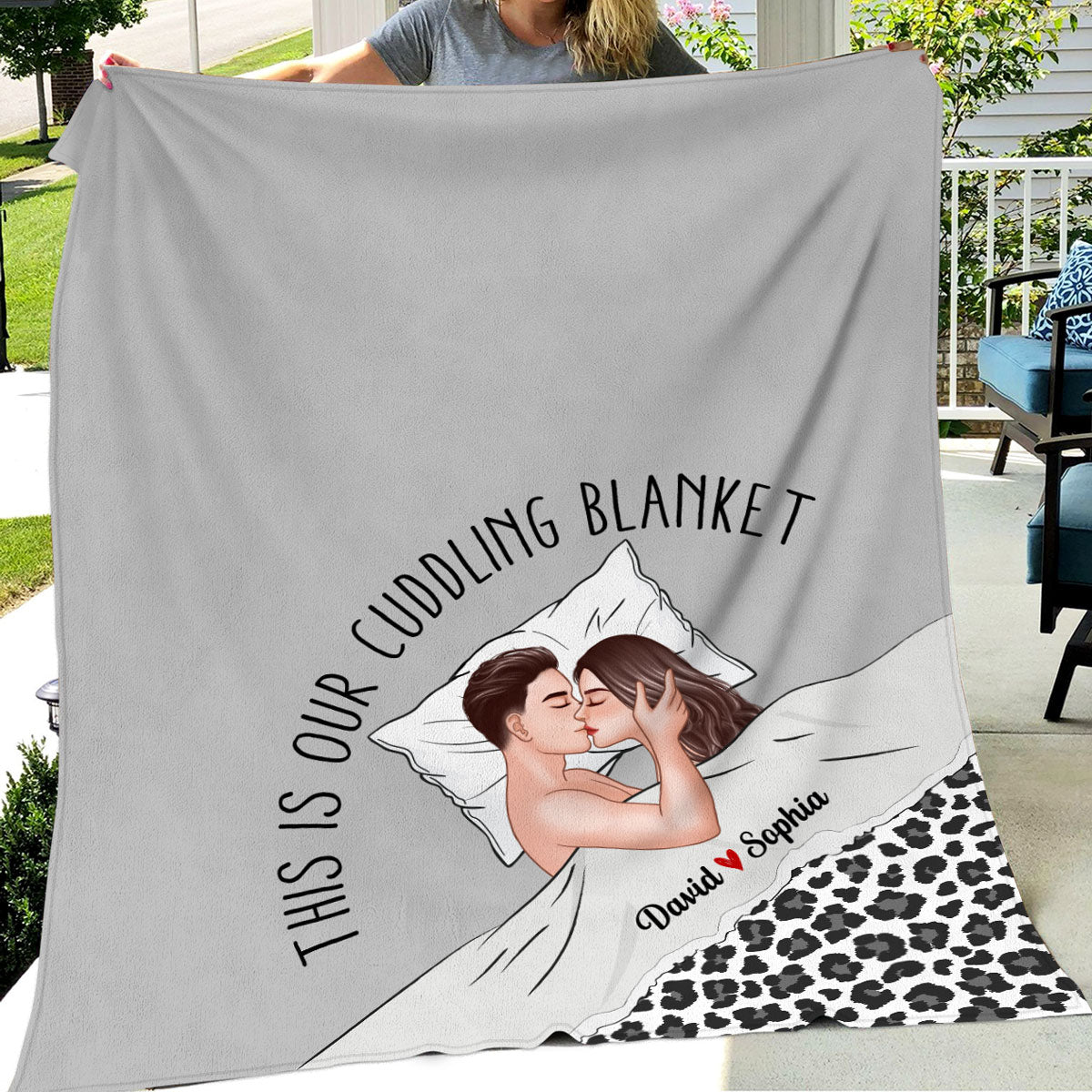 This Is Our Cuddling Blanket Romantic Kissing Couple Personalized Fleece Blanket
