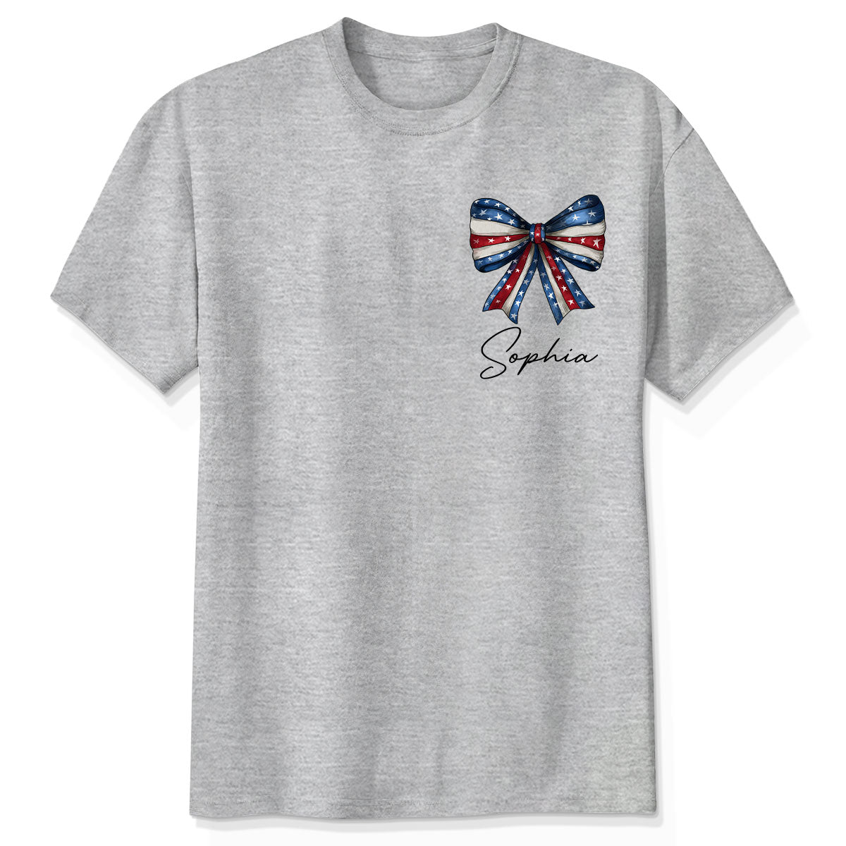 Coquette American Girl 4th Of July Independence Day Bow Personalized Shirt
