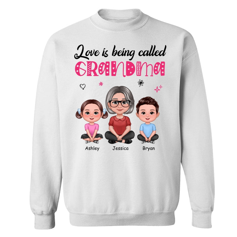 Pretty Doll Grandma Grandkids Love Is Being Called Mom Grandma Personalized Shirt