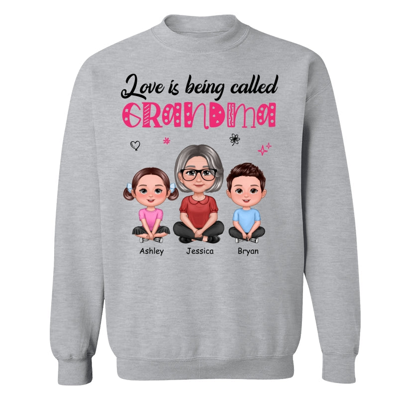 Pretty Doll Grandma Grandkids Love Is Being Called Mom Grandma Personalized Shirt