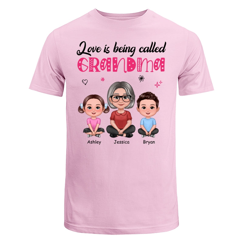 Pretty Doll Grandma Grandkids Love Is Being Called Mom Grandma Personalized Shirt