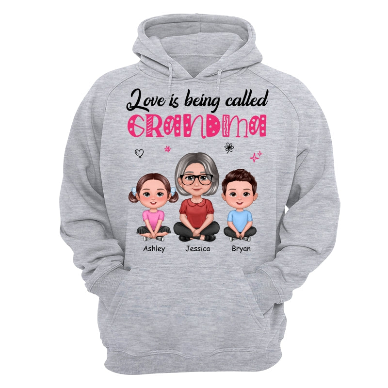 Pretty Doll Grandma Grandkids Love Is Being Called Mom Grandma Personalized Shirt