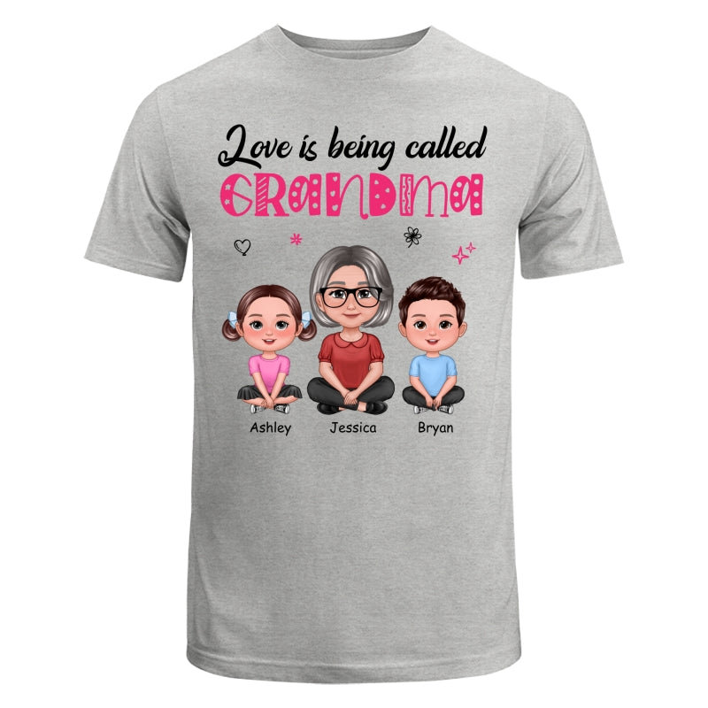 Pretty Doll Grandma Grandkids Love Is Being Called Mom Grandma Personalized Shirt