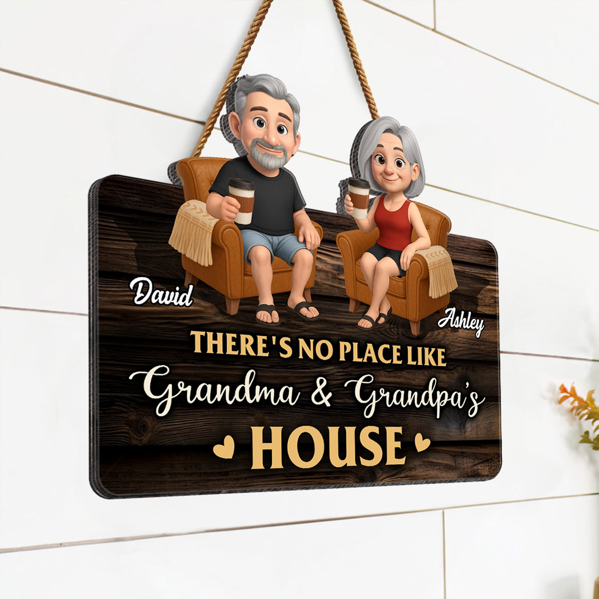 Welcome To Grandma Grandpa House Personalized Wood Sign