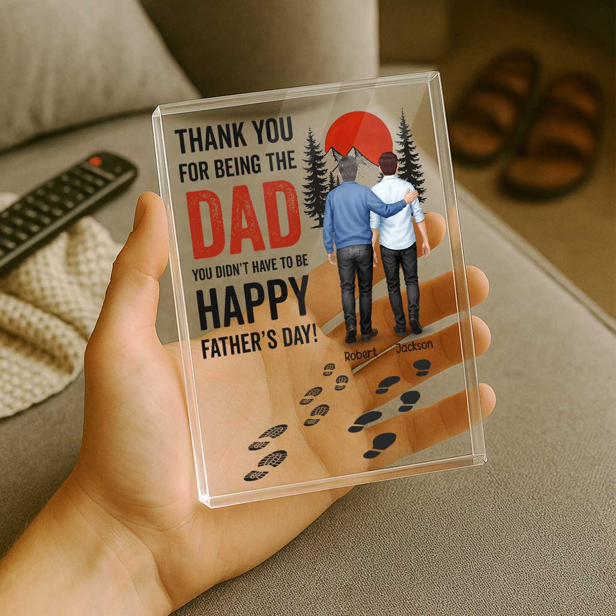 Thank You for being the Dad You Didn't Have to be Personalized Acrylic Block Plaque,  Gift for Bonus Dad, Step Dad