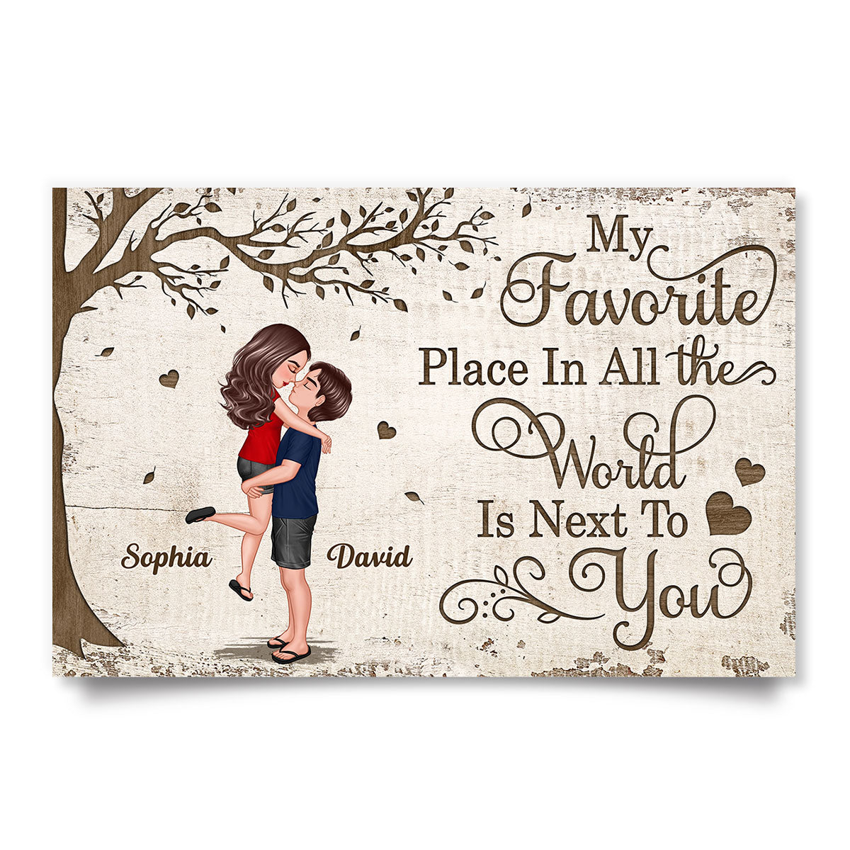 Favorite Place In The World Couple Hugging Kissing Summer Personalized Poster