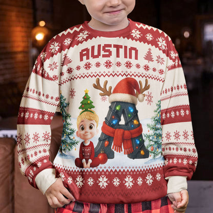 Kid Name Alphabet - Personalized Ugly Sweater