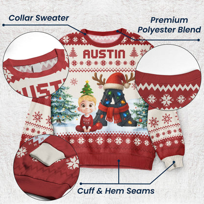 Kid Name Alphabet - Personalized Ugly Sweater
