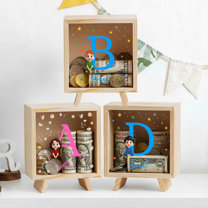 Kid Initial - Personalized Wooden Money Box
