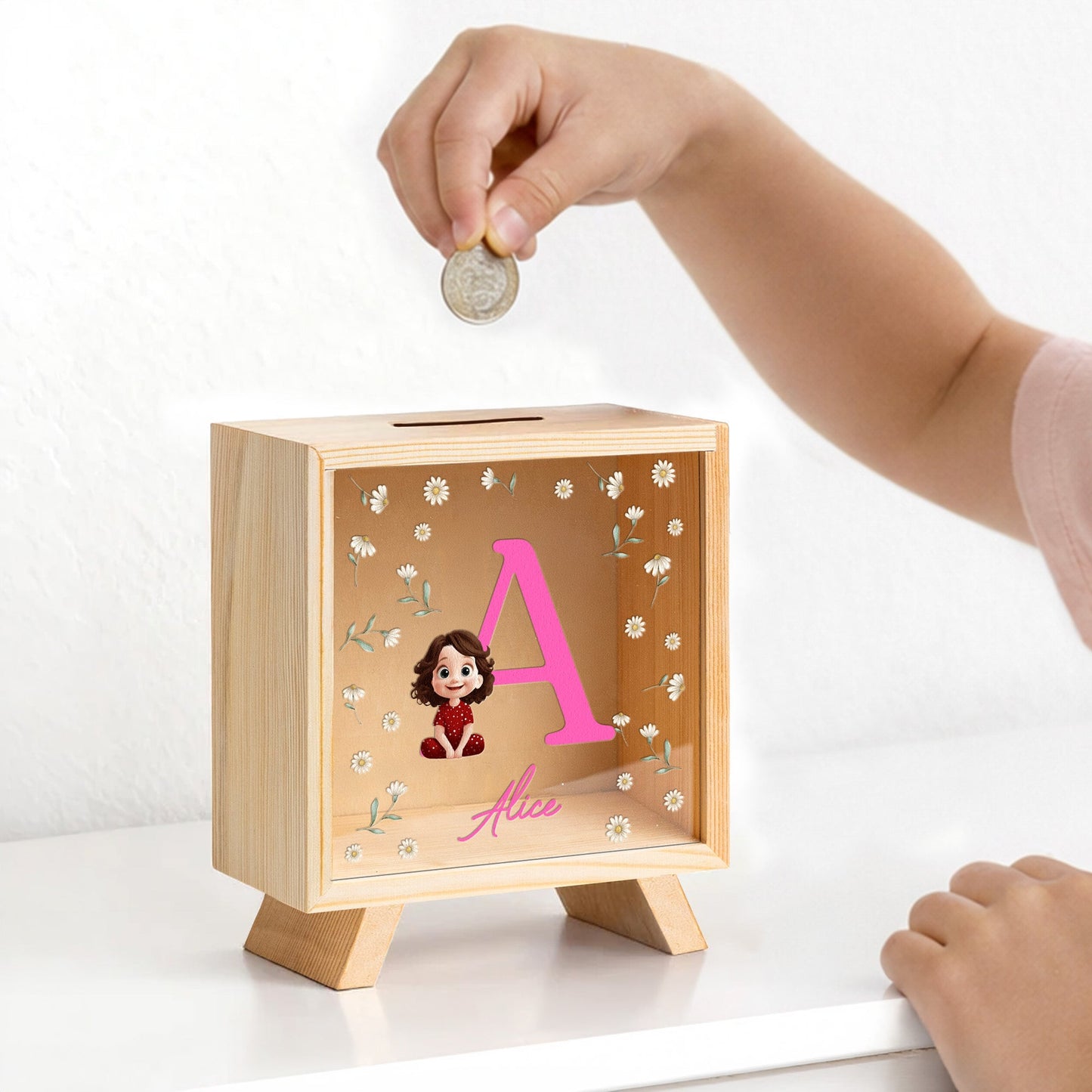 Kid Initial - Personalized Wooden Money Box