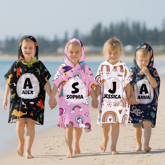 Kid Pattern Custom Name - Personalized Beach Towel
