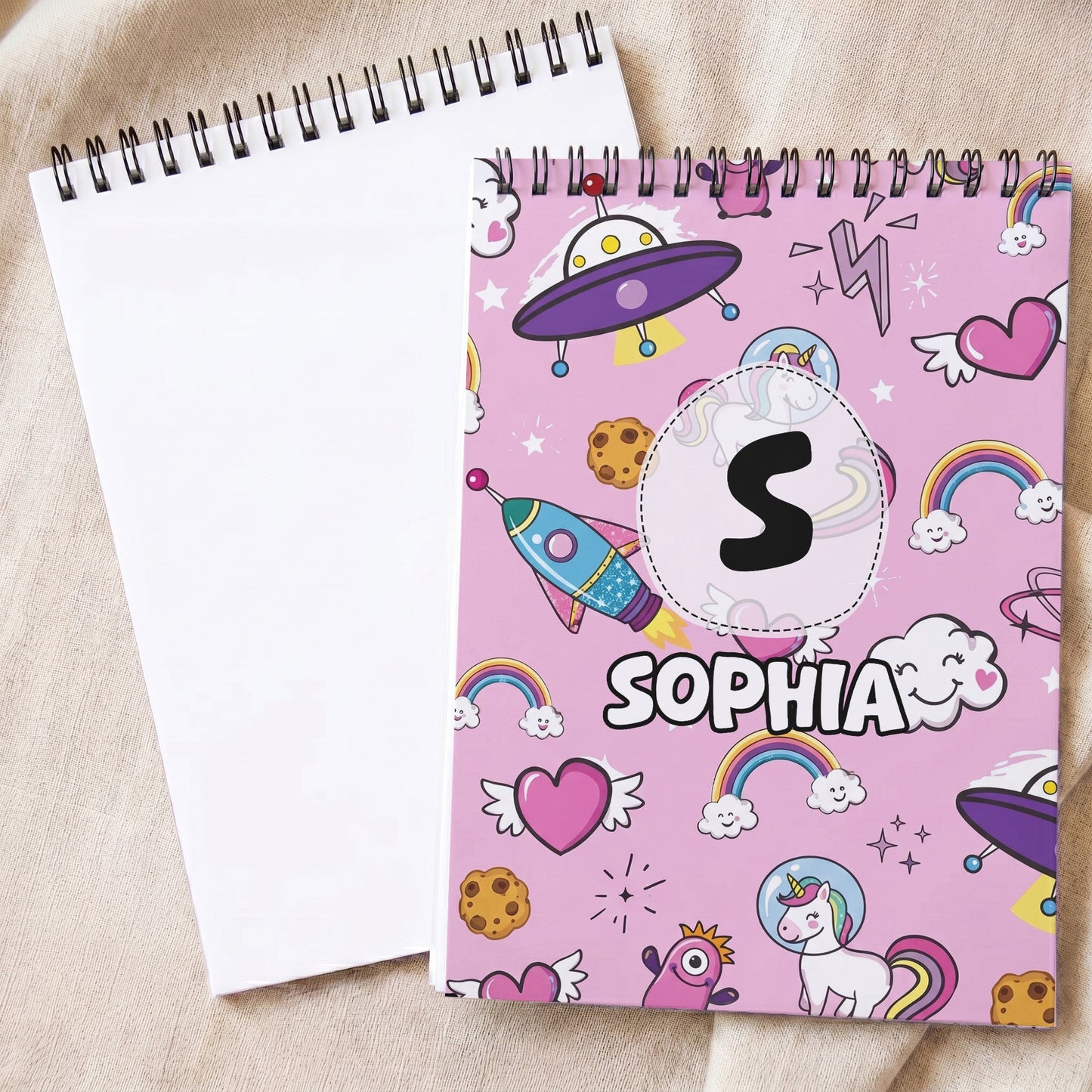 Kid Pattern With Custom Name - Personalized Sketch Book