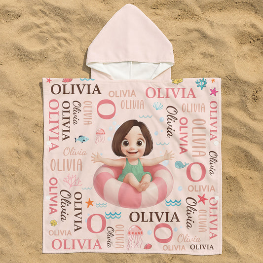 Kid Summer Name Pattern - Personalized Beach Towel