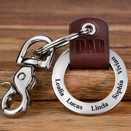 Father's Day Gifts, Kids' Names - Personalized Coordinates Keychain