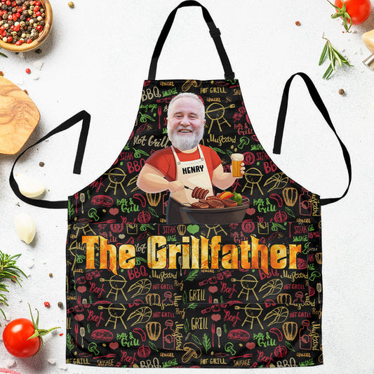Father's Day Gifts, King Of Bbq Grill Master - Personalized Photo Apron