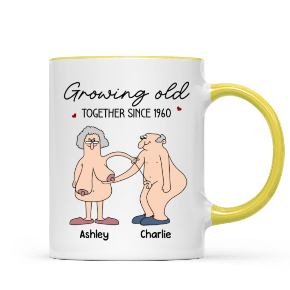 Want To Grow Old With You Funny Old Couple Anniversary Keepsake  Gift Personalized Mug