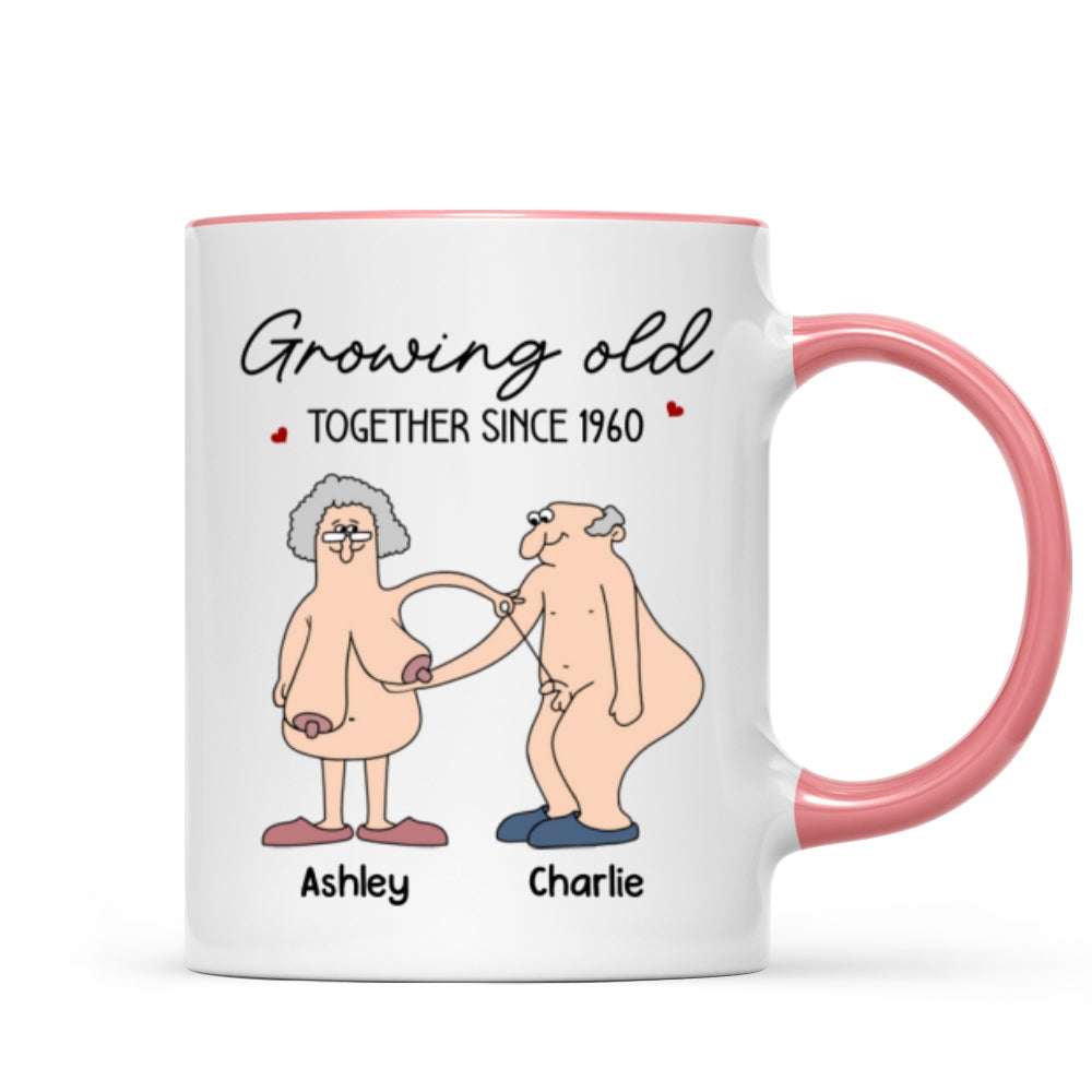Want To Grow Old With You Funny Old Couple Anniversary Keepsake  Gift Personalized Mug