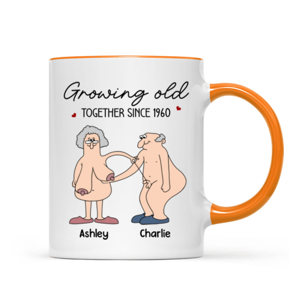 Want To Grow Old With You Funny Old Couple Anniversary Keepsake  Gift Personalized Mug