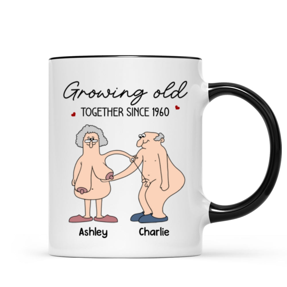 Want To Grow Old With You Funny Old Couple Anniversary Keepsake  Gift Personalized Mug