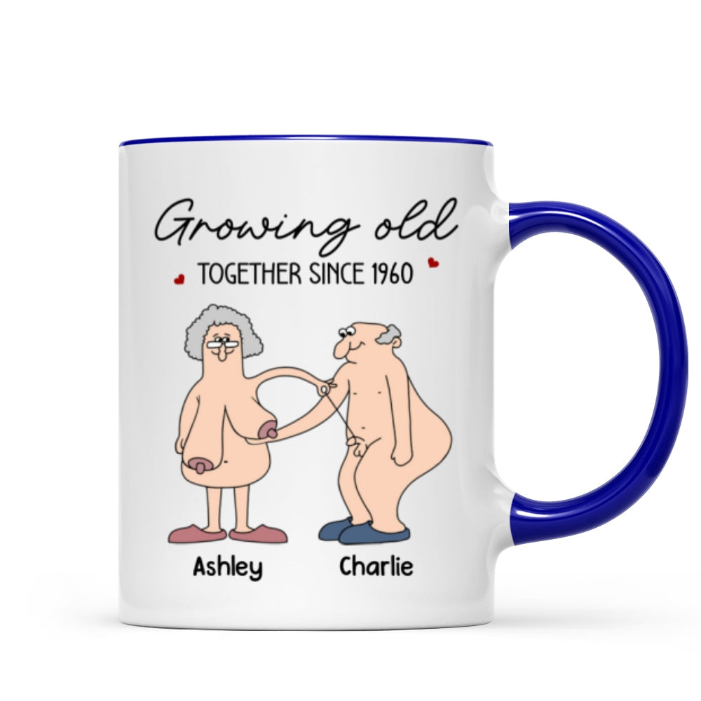 Want To Grow Old With You Funny Old Couple Anniversary Keepsake  Gift Personalized Mug