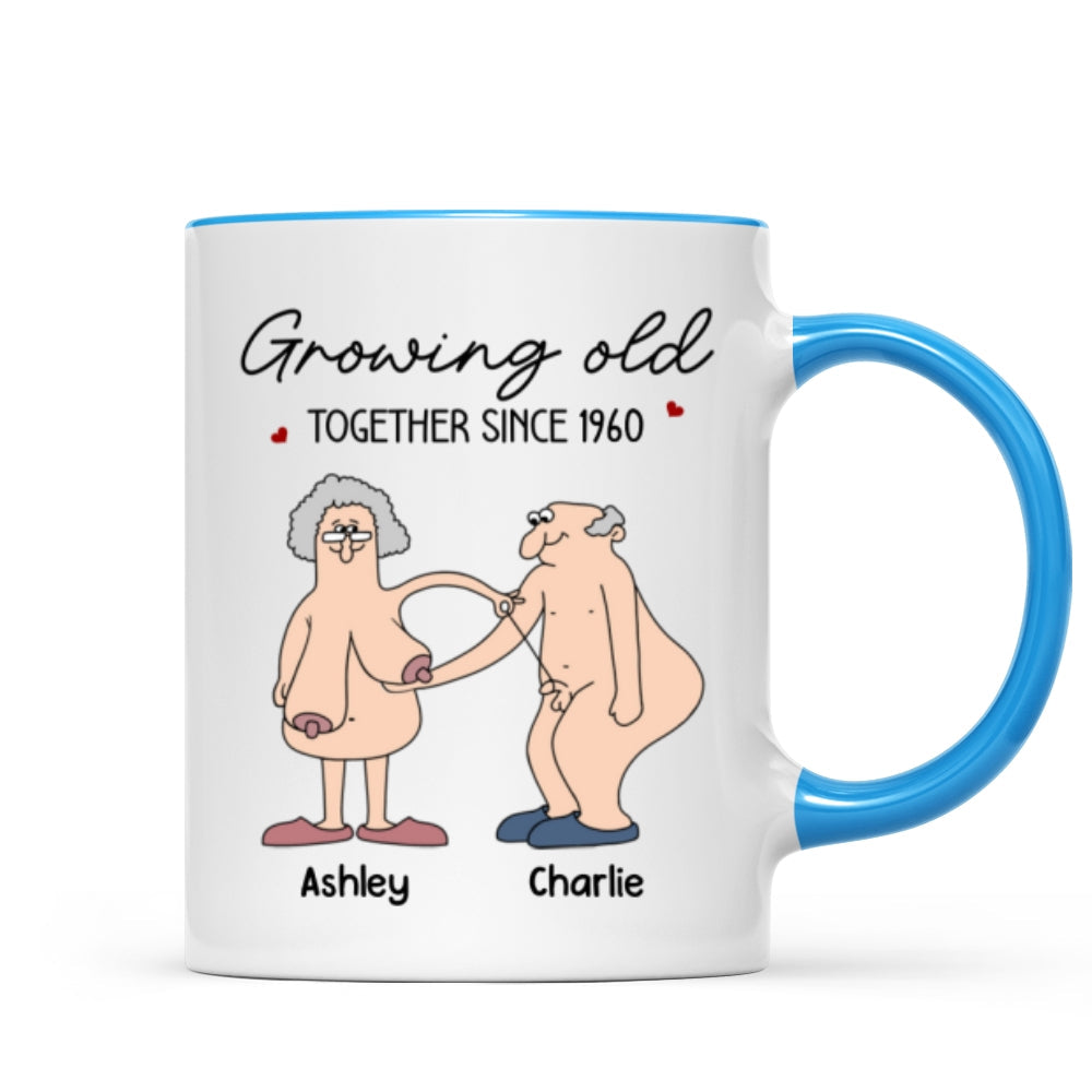 Want To Grow Old With You Funny Old Couple Anniversary Keepsake  Gift Personalized Mug