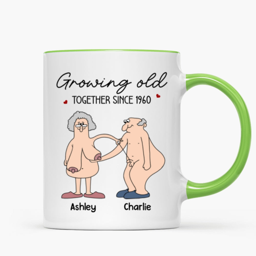 Want To Grow Old With You Funny Old Couple Anniversary Keepsake  Gift Personalized Mug