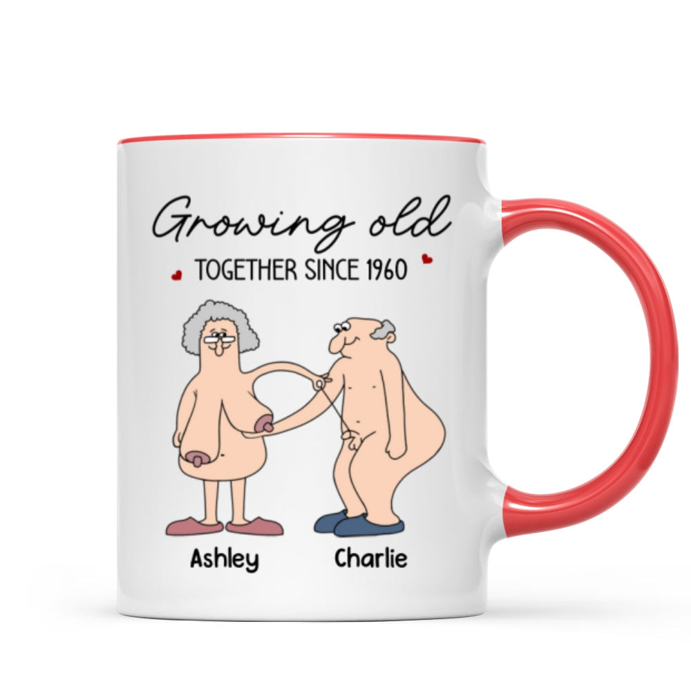 Want To Grow Old With You Funny Old Couple Anniversary Keepsake  Gift Personalized Mug