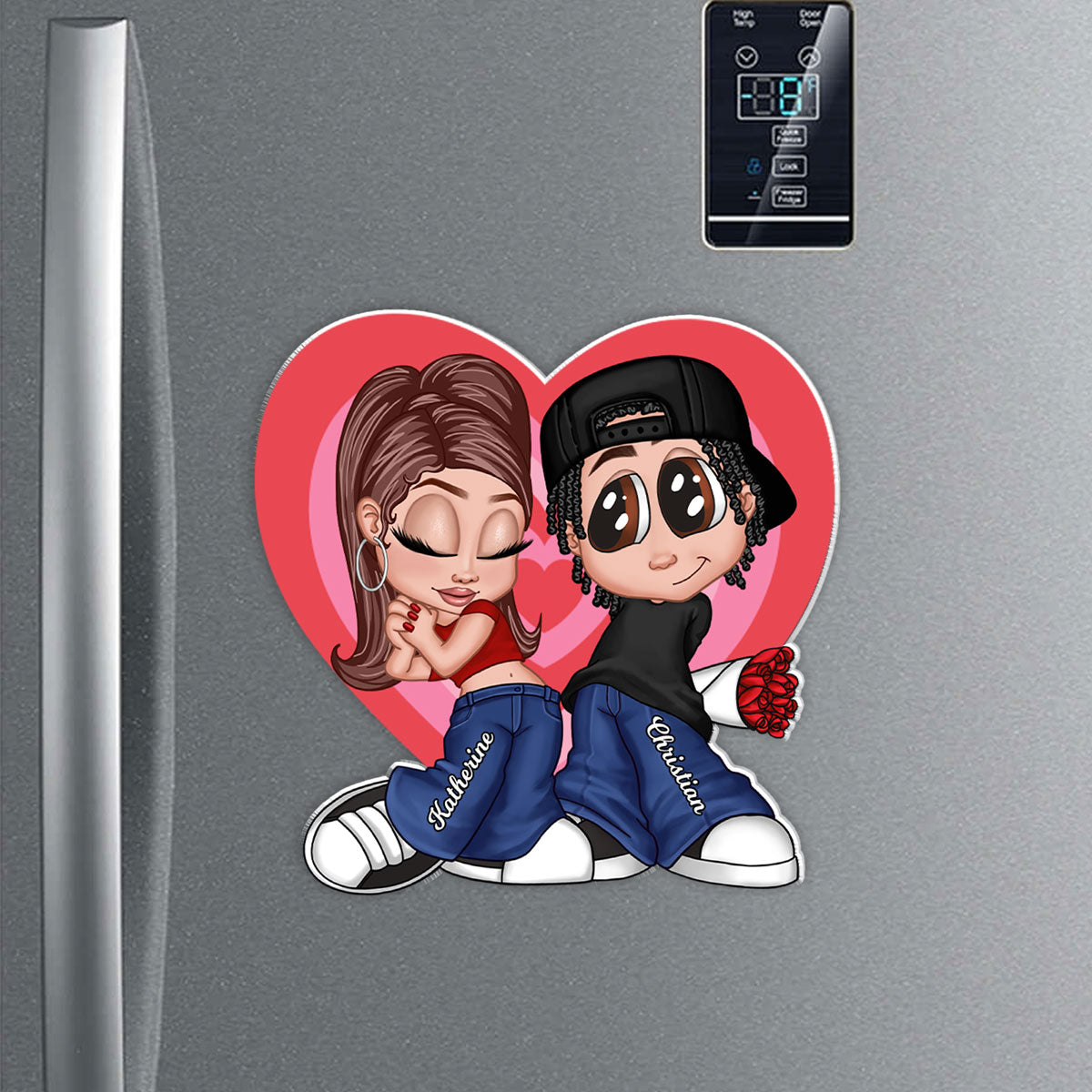 Y2K Couple Personalized Acrylic Fridge Magnet, Heartfelt Gift For Couple, For Him, For Her, Boyfriend, Girlfriend, Husband, Wife