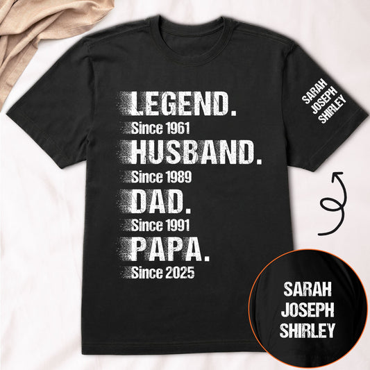 Father's Day Gifts, Legend Husband Dad Papa - New Vintage Version - Personalized Shirt