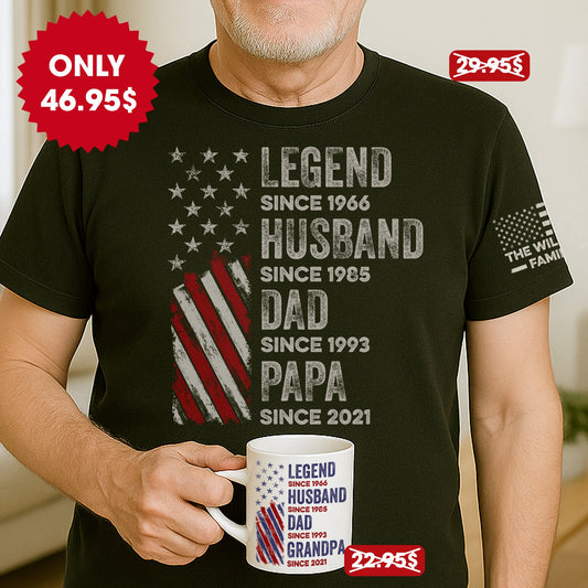 Father's Day Gifts, Legend, Husband, Dad And Grandpa - Custom Father's Day Gift Set