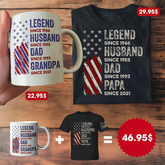 Father's Day Gifts, Legend, Husband, Dad And Grandpa - Custom Father's Day Gift Set