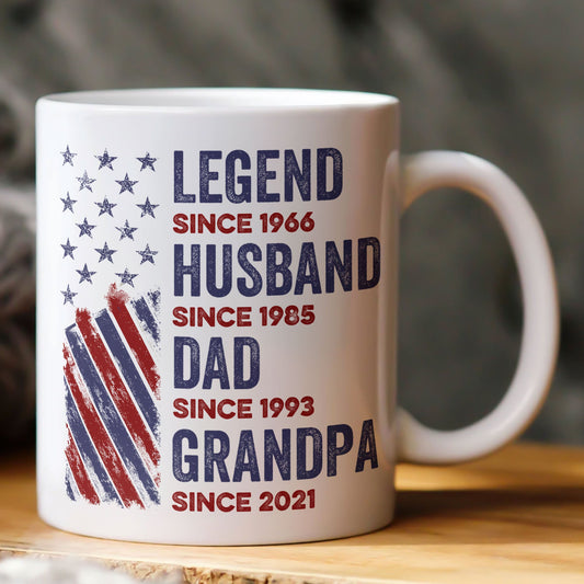 Father's Day Gifts, Legend, Husband, Dad And Grandpa - Personalized Mug