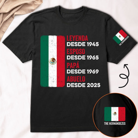 Father's Day Gifts, Leyenda Pap Abuelo - Hispanic, Mexico, Puerto Rico, El Salvador, Cuba, Dr - Personalized Shirt