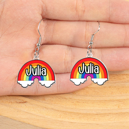 LGBTQ+ Pride Flag - Personalized Acrylic Earrings