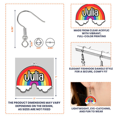 LGBTQ+ Pride Flag - Personalized Acrylic Earrings