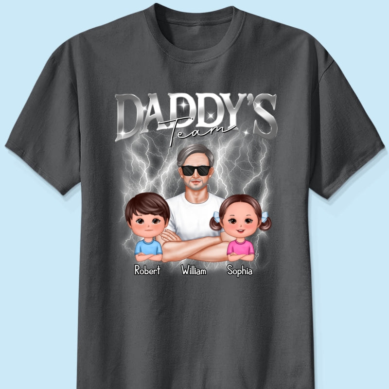Bootleg Daddy‘s Team Dad & Kids Personalized Shirt