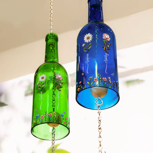 Long Time To Grow Old Friends - Personalized Wine Bottle Wind Chime